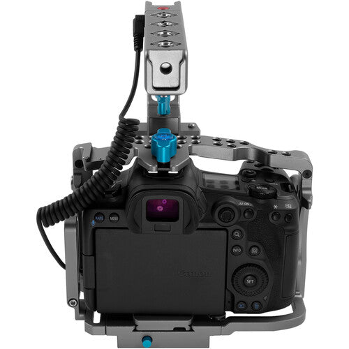 Kondor Blue Full Cage with Top Handle for Canon R5 R6 R - Space Gray Camera Rig for Professional Videography & Photography - Perfect for Vlogging, Filmmaking, and Studio Shoots