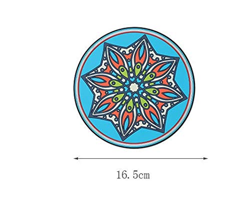 Heat Resistant Silicone Hot Pot Pads - 6.9 Inch Round Kitchen Trivets for Dining Table, Cooking & Serving - Set of 2 (Blue & Pink) - Perfect for Hot Dishes, Pots, Pans & Protecting Countertops