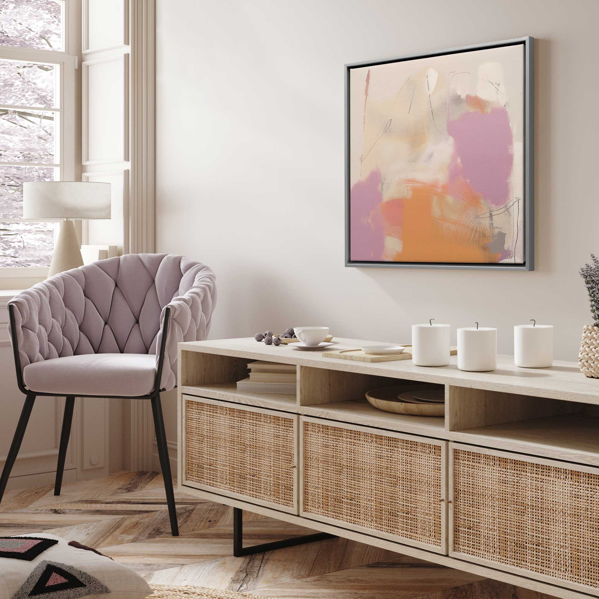 Cotton Candy Delight v2 Canvas Wall Art Print - Vibrant Abstract Painting for Living Room, Bedroom & Office Decor
