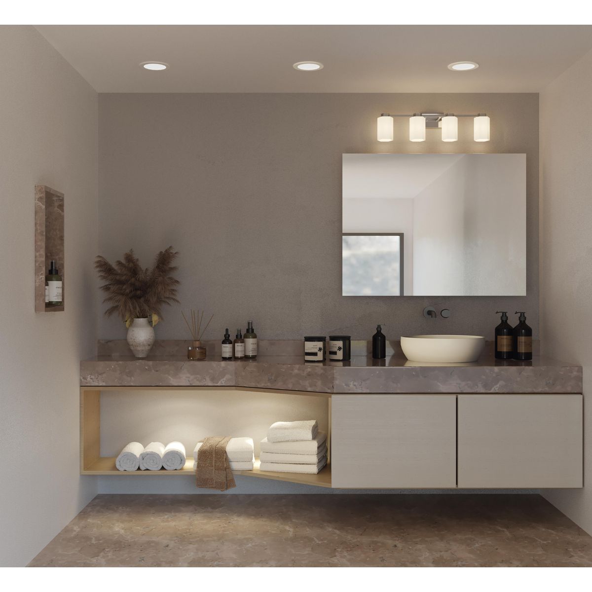 Estrada Collection 4-Light Bathroom Vanity Light Fixture - Modern Chrome Finish for Bathroom & Dressing Room Lighting