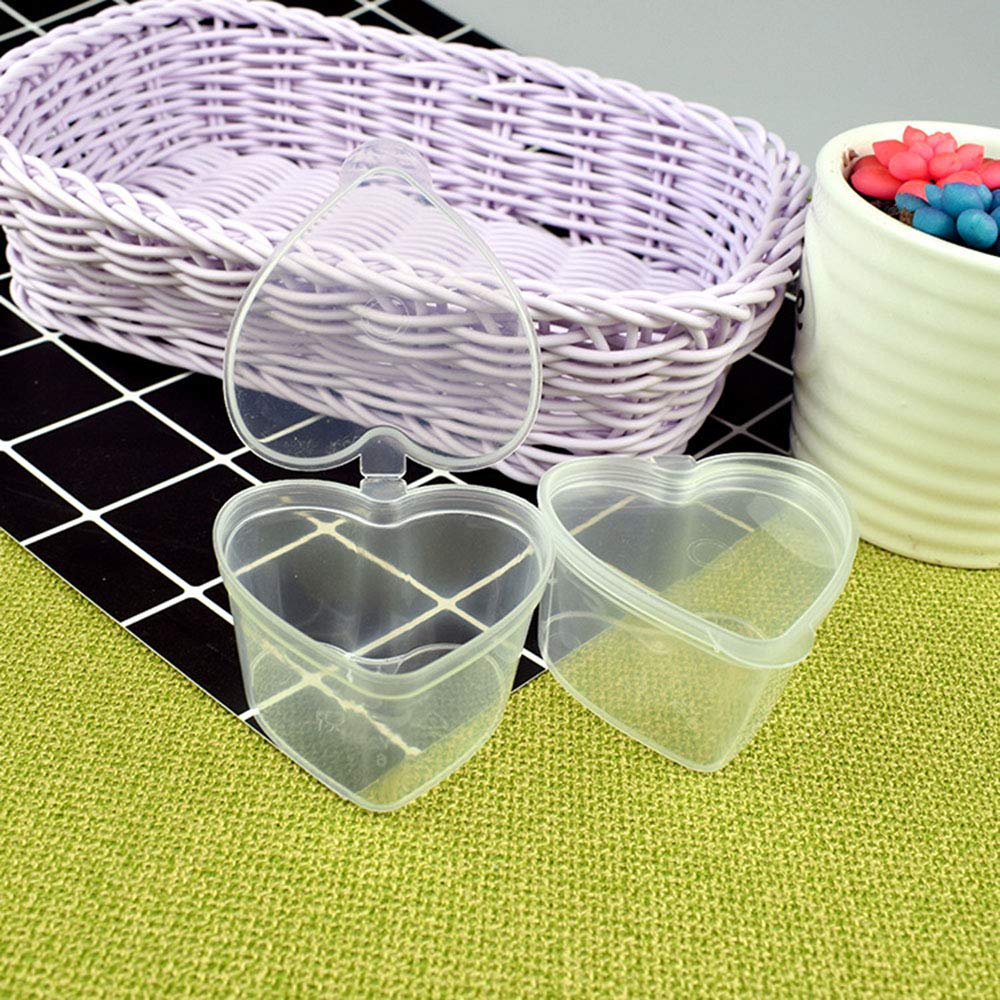 40 Pack Heart Shaped Slime Storage Containers with Lids - 20g Slime DIY Craft Supplies for Kids Art Projects, Party Favors & Sensory Play Activities