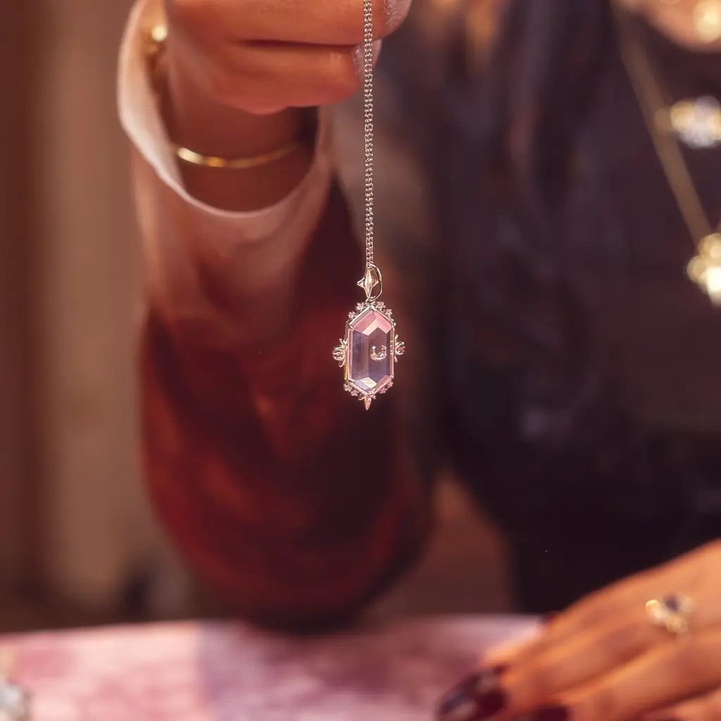 Asteria Genuine Lavender Quartz Pendant Necklace - Healing Crystal Jewelry for Women, Elegant Gift for Meditation, Yoga & Spiritual Wellness