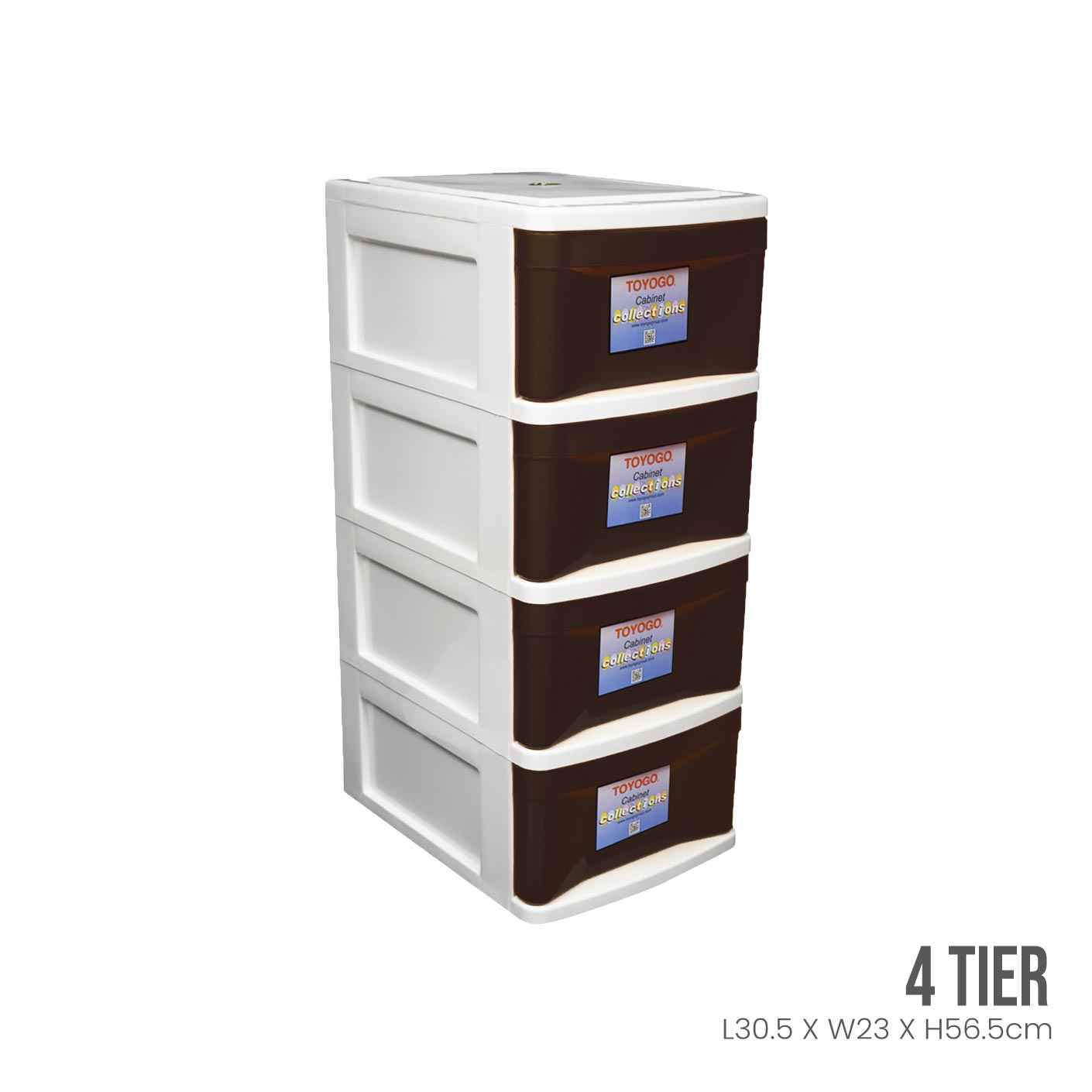 WHITE FRAME BROWN DRAWER (905-4WF-BRW)