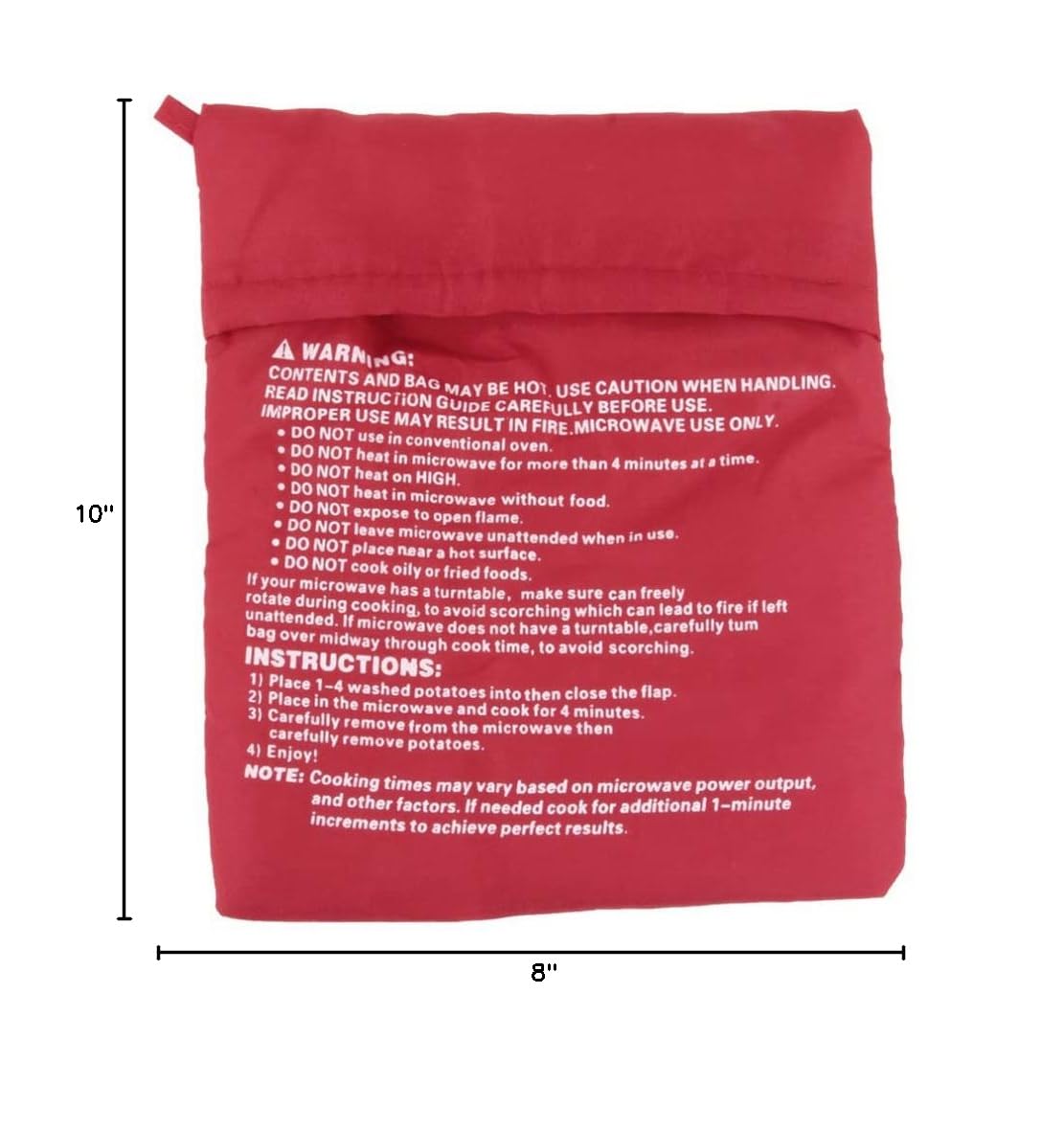 4PCS Reusable Microwave Potato Bags - Washable Fabric Potato Cooker Pouch for Baking Potatoes in 4 Minutes | Perfect for Quick Meals, Camping & Dorm Cooking