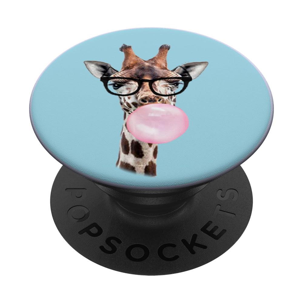 Giraffe Bubble Gum PopGrip Phone Holder for Nerdy Glasses Lovers - Perfect for Phones & Tablets