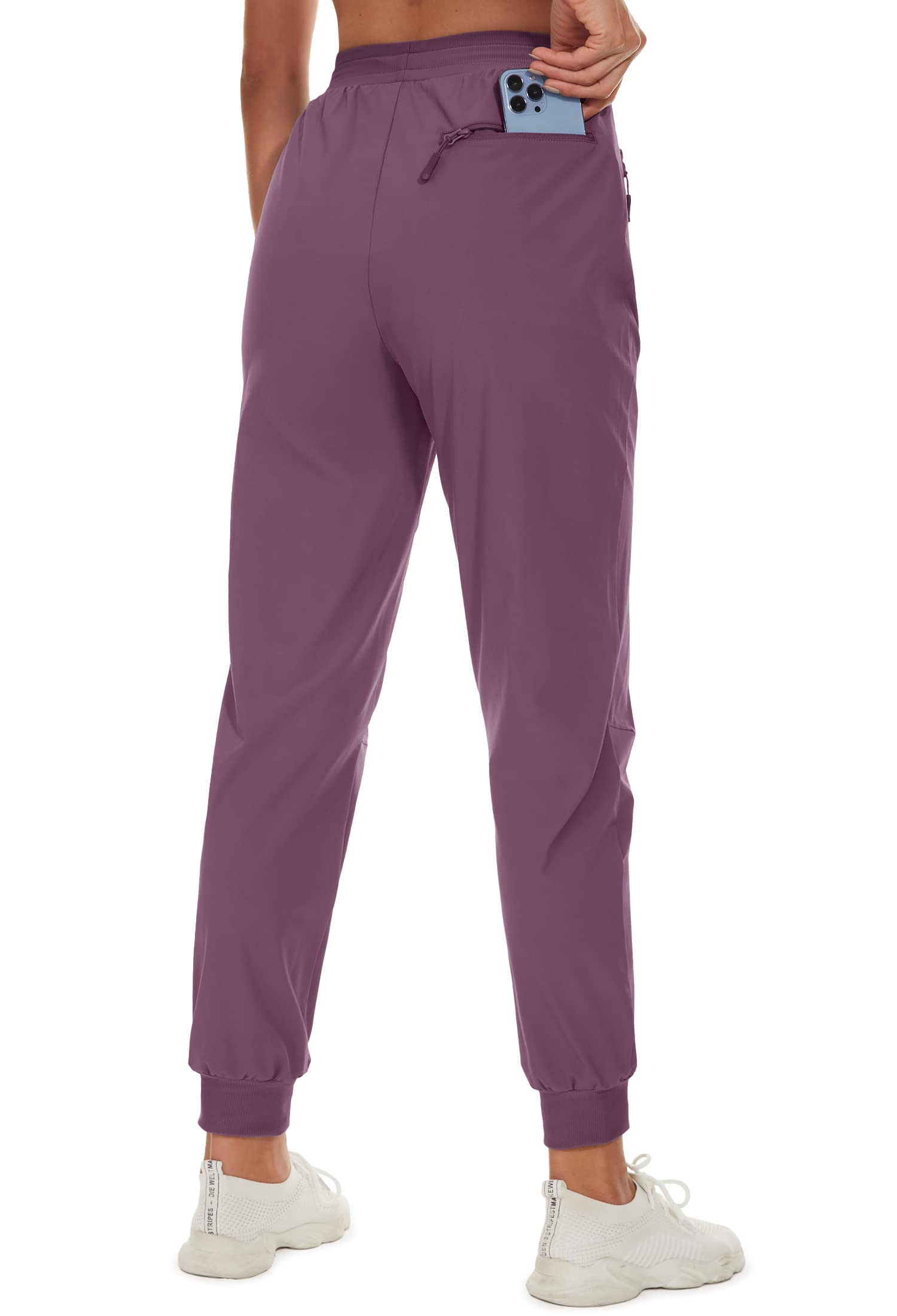 TACVASEN Women's Lightweight Athletic Running Pants - Breathable Active Hiking Yoga Workout Sweatpants for Gym, Outdoor Sports (Purple/Red) | Perfect for Jogging, Fitness Training & Casual Wear