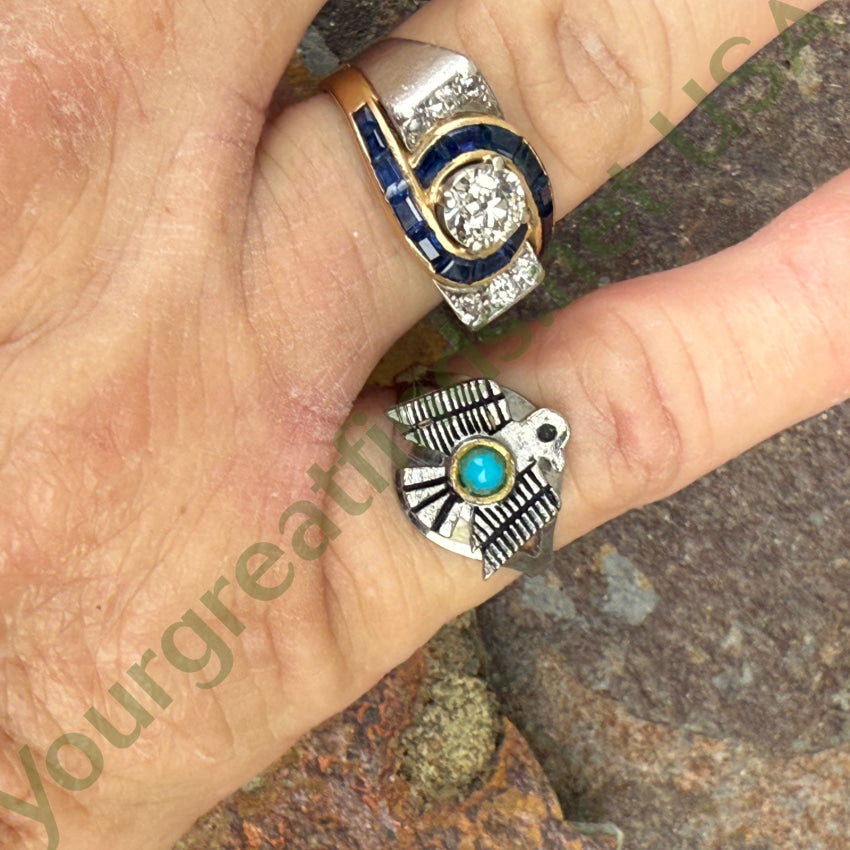 Vintage Thunderbird Ring - Adjustable Silver Costume Jewelry for Men & Women - Perfect for Halloween, Cosplay, and Native American Themed Outfits