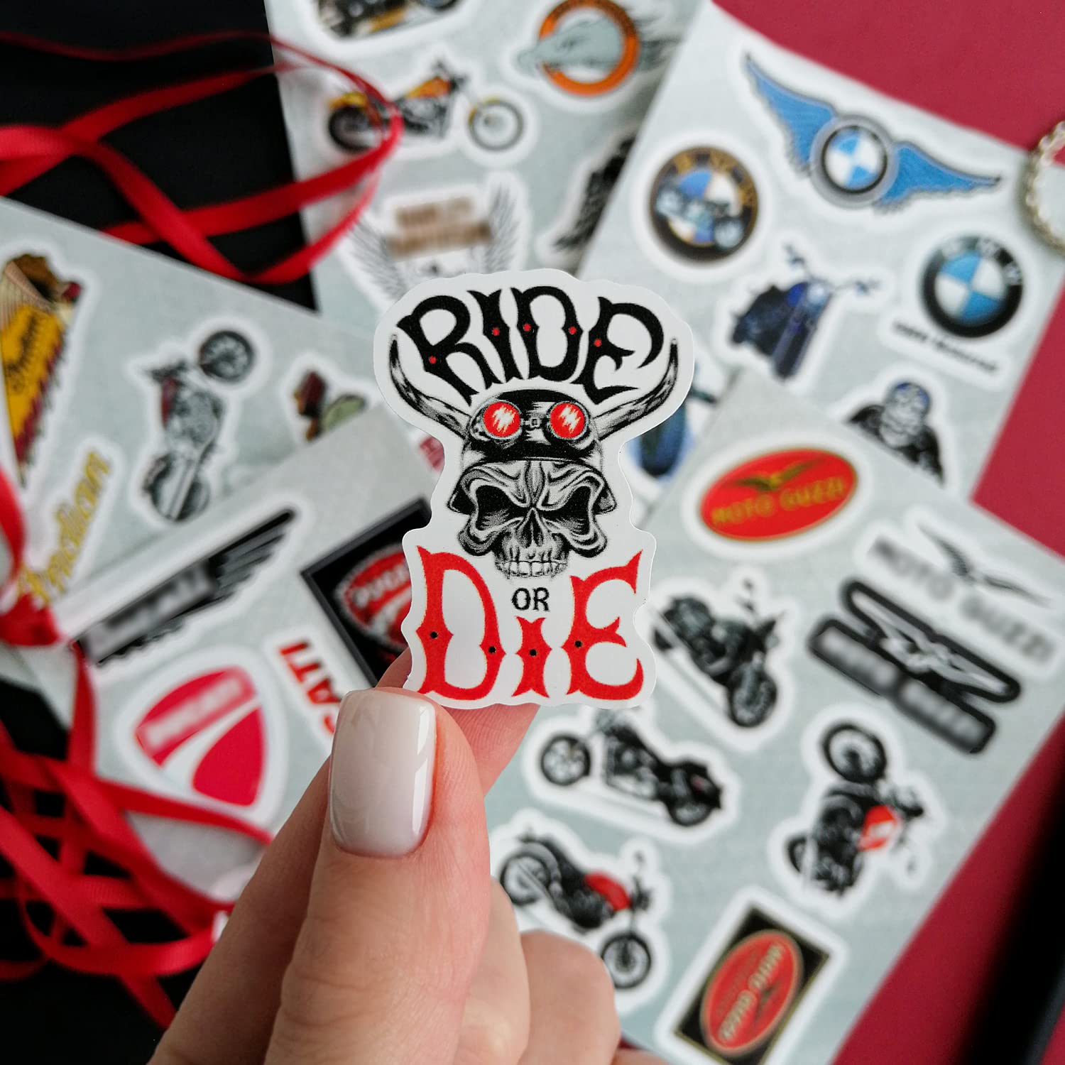 BulbaCraft 179 Pcs Motorcycle Stickers Set - Premium Vinyl Decals for Bikes, Helmets & Gear | Waterproof, High-Adhesion Brand Stickers for Men & Women | Perfect for Motorcycle Enthusiasts & DIY Customization