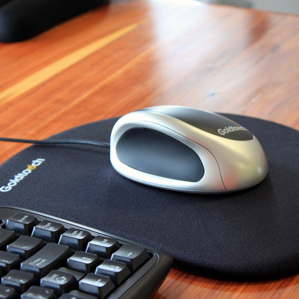 Ergonomic Goldtouch Gel-Filled Mouse Pad - Black | Comfortable Wrist Support for Office, Gaming & Computer Work | Non-Slip Base for Home & Professional Use