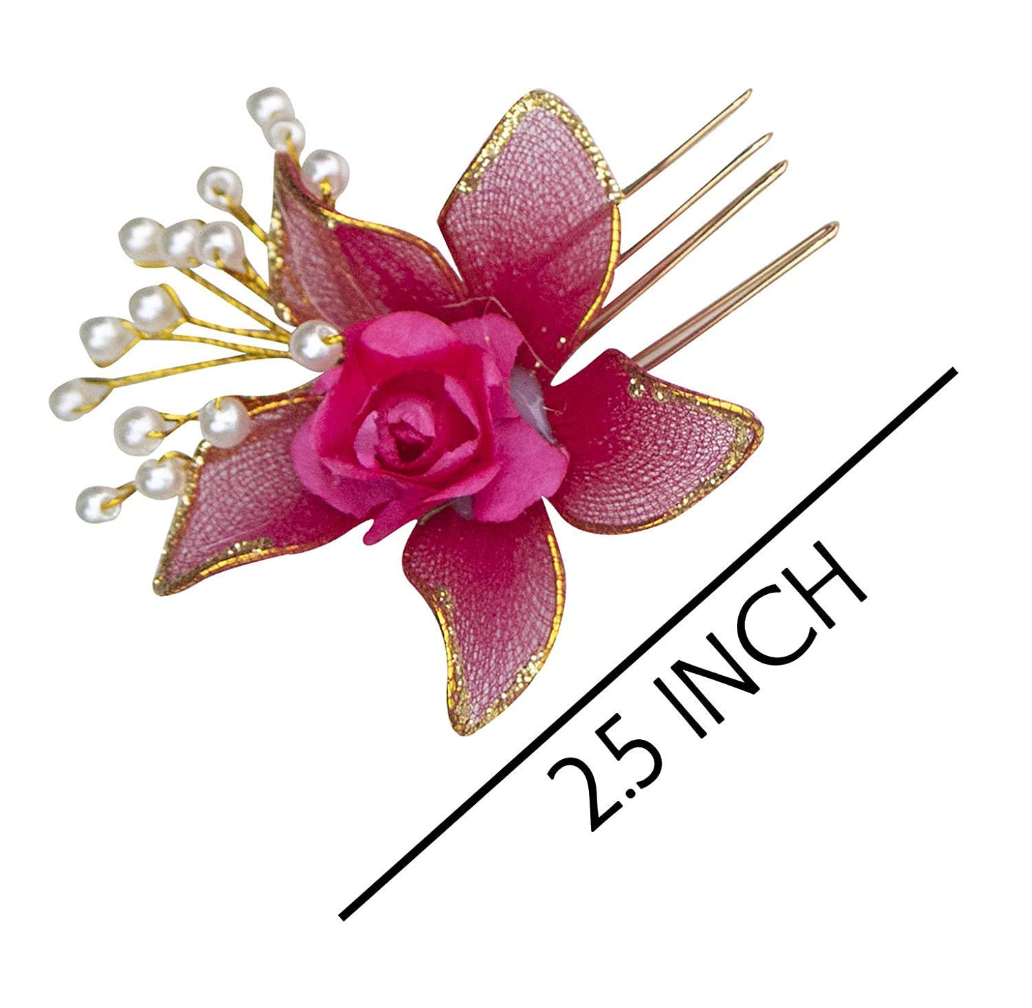 BOXO Flower Hair Pins - Elegant Wedding Hair Accessories for Women & Girls - Perfect for Bridal Hairstyles, Prom, and Special Occasions