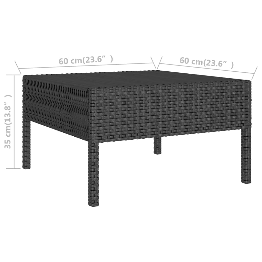 12-Piece Black Patio Lounge Set with Cushions - Modular Outdoor Furniture Rattan Sofa Set - Weather-Resistant Poly Rattan & Powder-Coated Steel Frame - Perfect for Garden, Poolside, and Backyard Relaxation