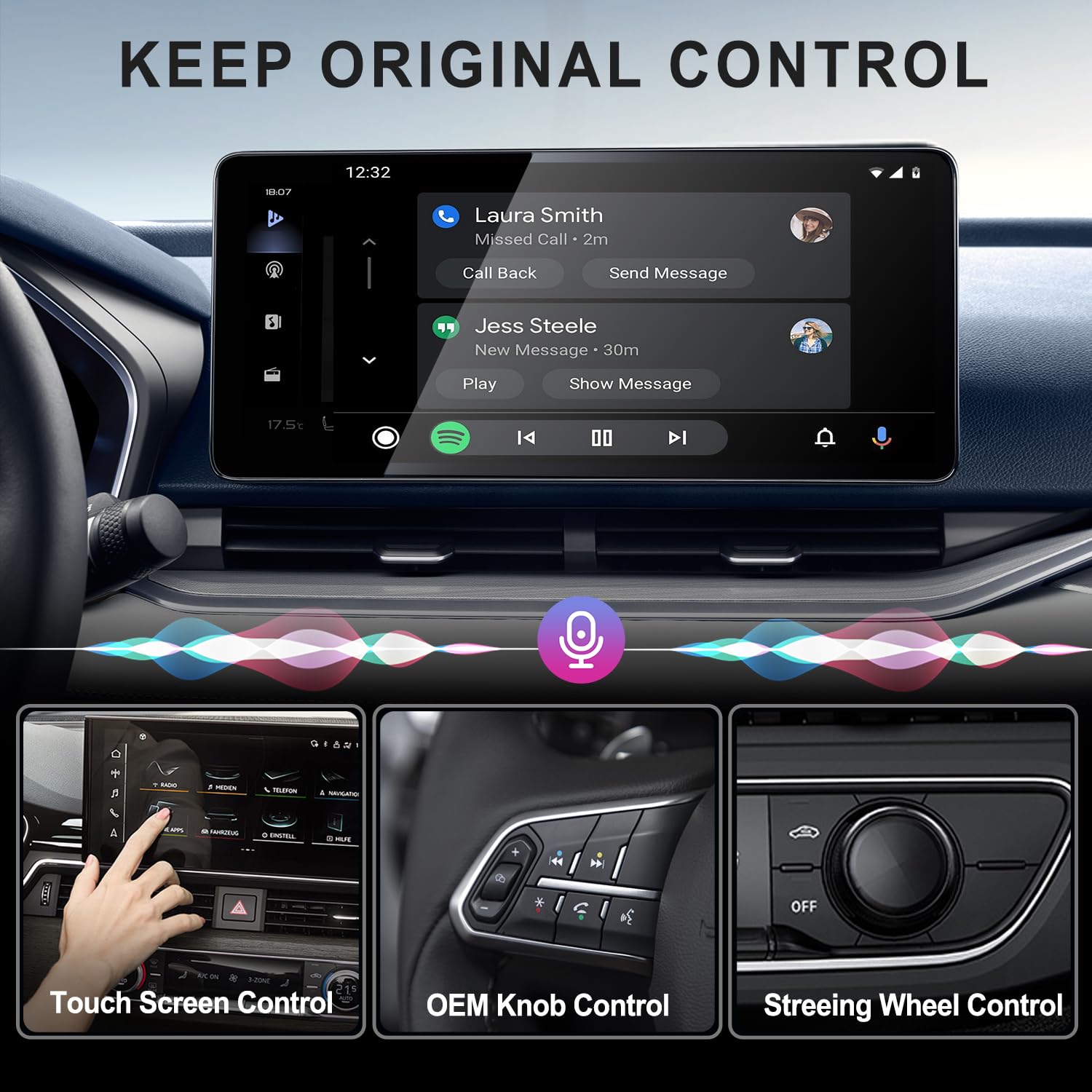 Wireless CarPlay & Android Auto Adapter - Plug & Play Bluetooth Dongle for iPhone iOS 10+ & Android 10+ - Convert Wired to Wireless in Cars, Trucks & SUVs - Easy Hands-Free Calling & Navigation While Driving (Black)