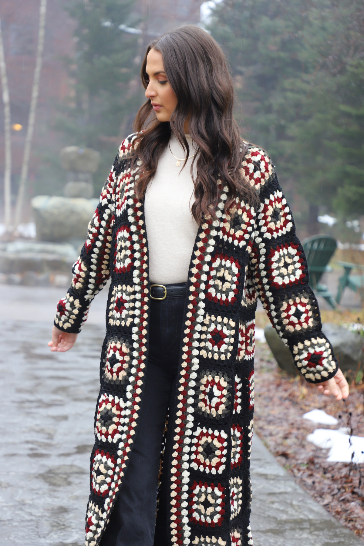 Elegant Crochet Kimono Long Cardigan Sweater for Women - Boho Chic Lace Cover-Up for Beach, Wedding & Lounge Wear