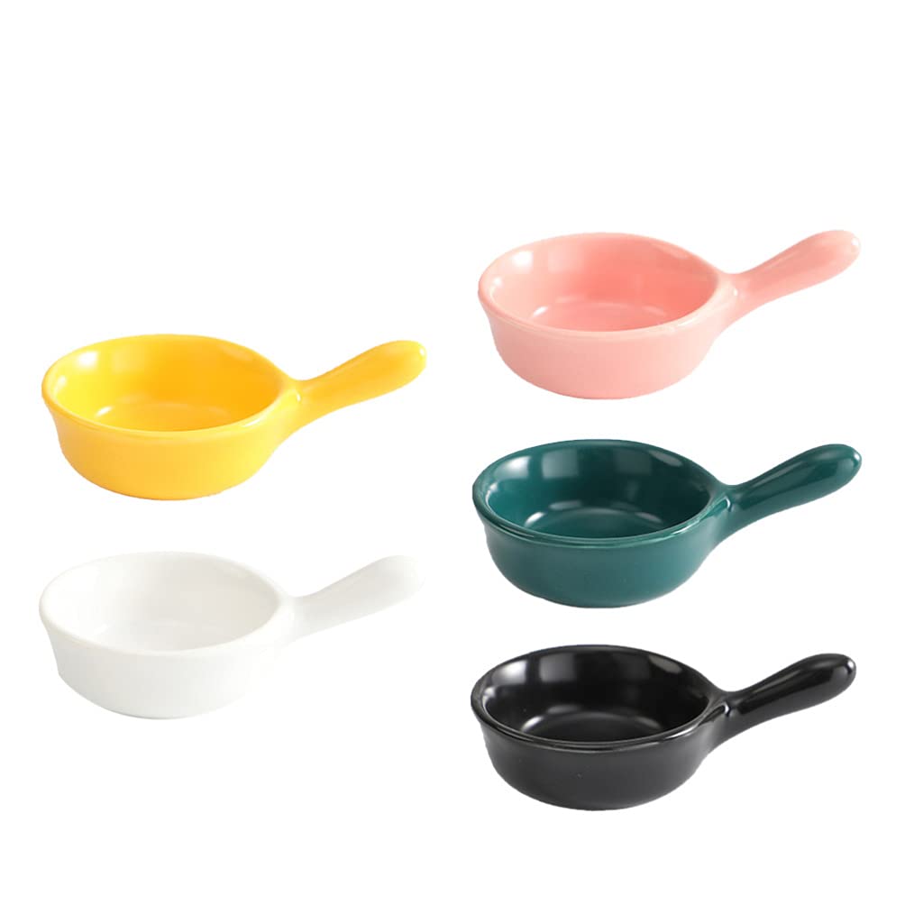 HEMOTON 5-Piece Mustard Dishes Set - Creative Snack & Dessert Plates for Condiments, Sauces, Dips | Perfect for Party Serving, BBQ, Picnics & Home Dining
