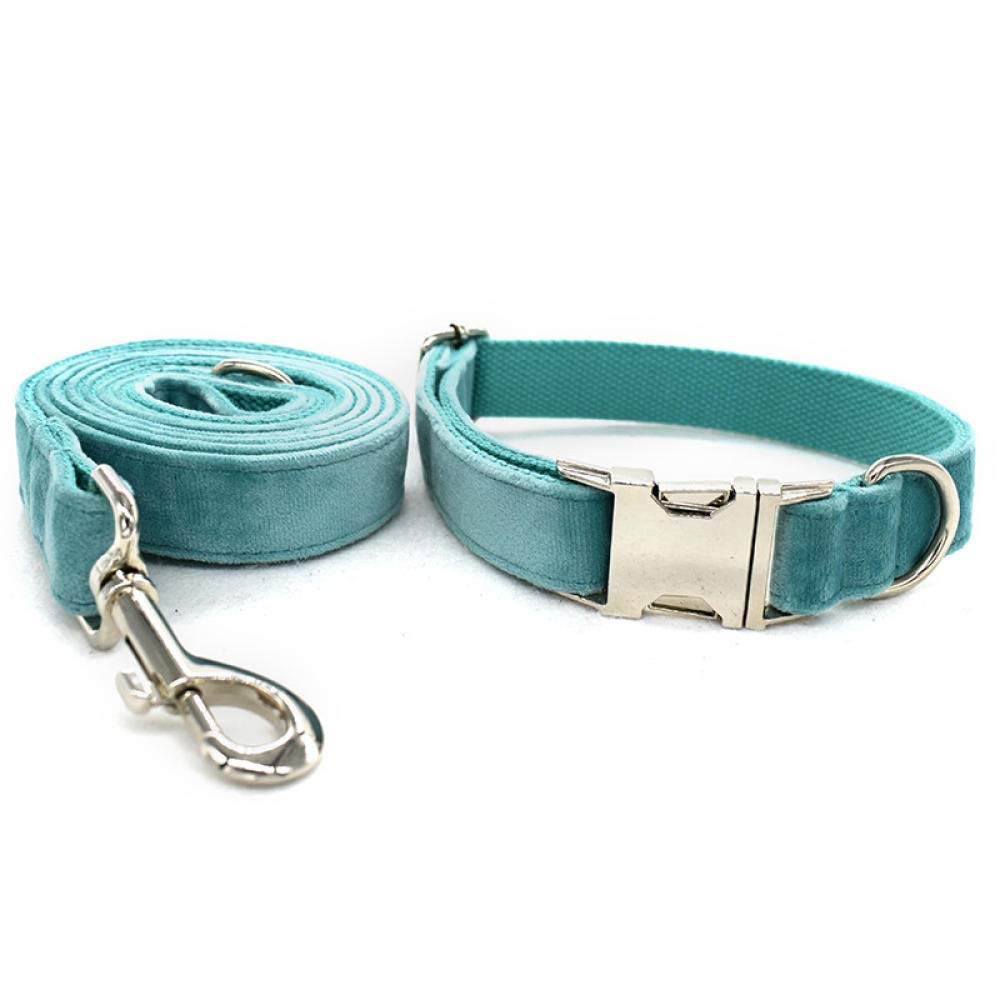 Customizable Yisatann Pet Collar with Traction Leash - Adjustable Green Dog Collar with Personalized Lettering for Walking, Training & Outdoor Adventures