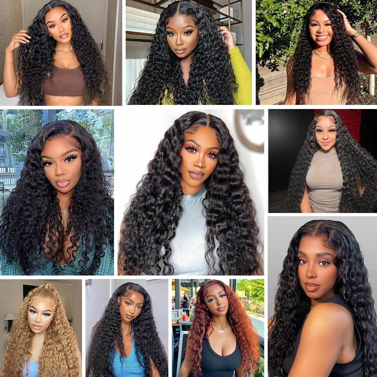 12A Deep Wave Human Hair Bundles 22 24 26 Inch - 100% Unprocessed Virgin Human Hair Extensions for Weaving & Styling - Natural Black Color (300g) - Perfect for Daily Wear, Parties & Special Occasions