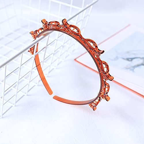APSAMBR 2-Pack Wavy Teeth Comb Headbands - Elastic Hair Hoops for Women & Girls (Black/Brown) | Shiny Hair Accessories for Styling, Parties & Everyday Wear