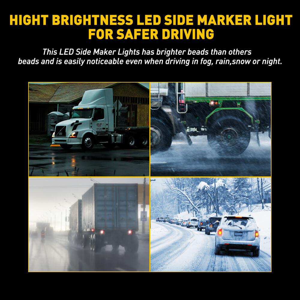 10Pcs 3 LED 3.9 Inch Oval Side Marker Lights with Chrome Bezel - Waterproof 12V Clearance Lights for Trucks & Trailers - Perfect for Night Driving, Off-Roading & Vehicle Safety