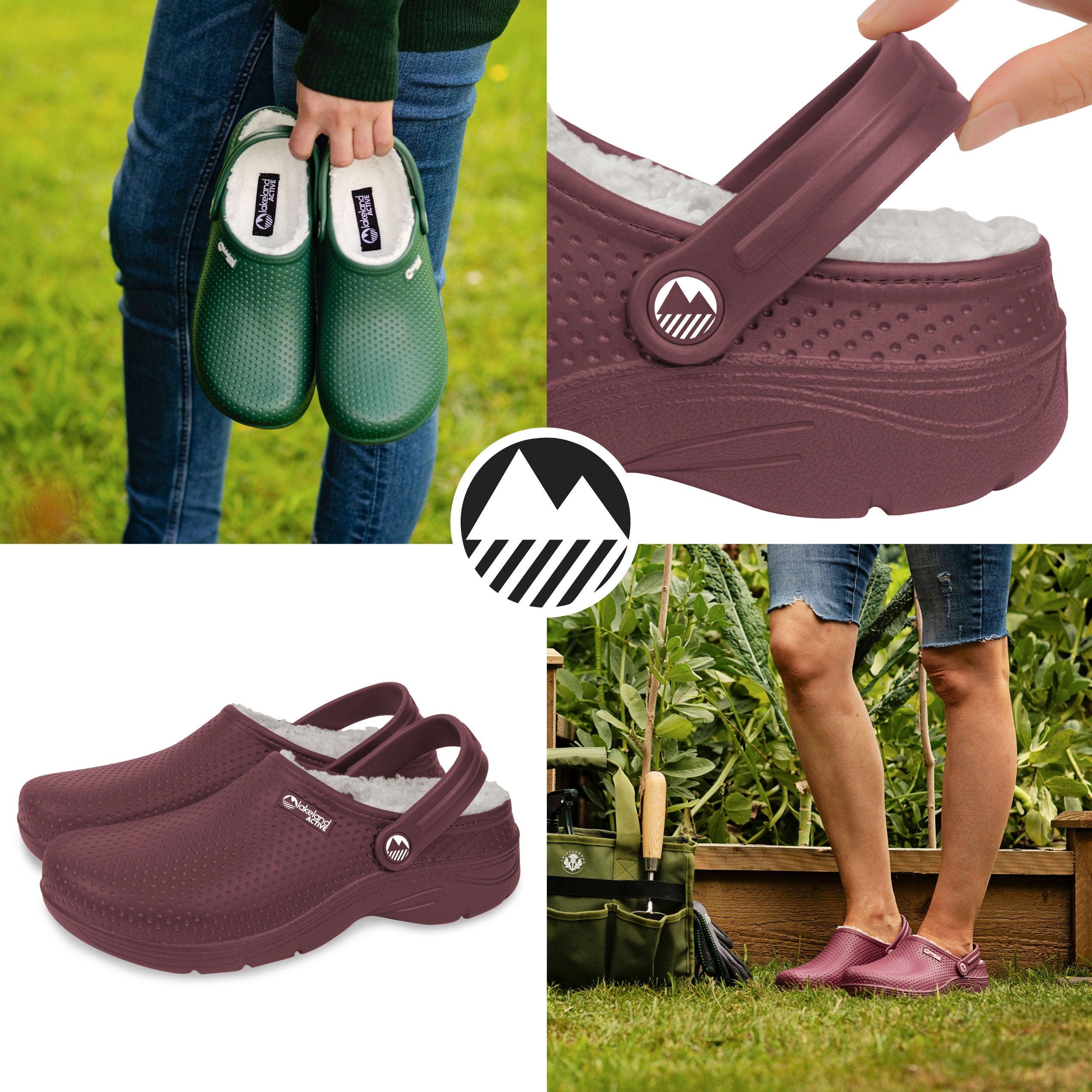 Women's Warm Fleece-Lined Clogs - Slip-Resistant Indoor/Outdoor House Shoes for Winter Comfort at Home & Garden