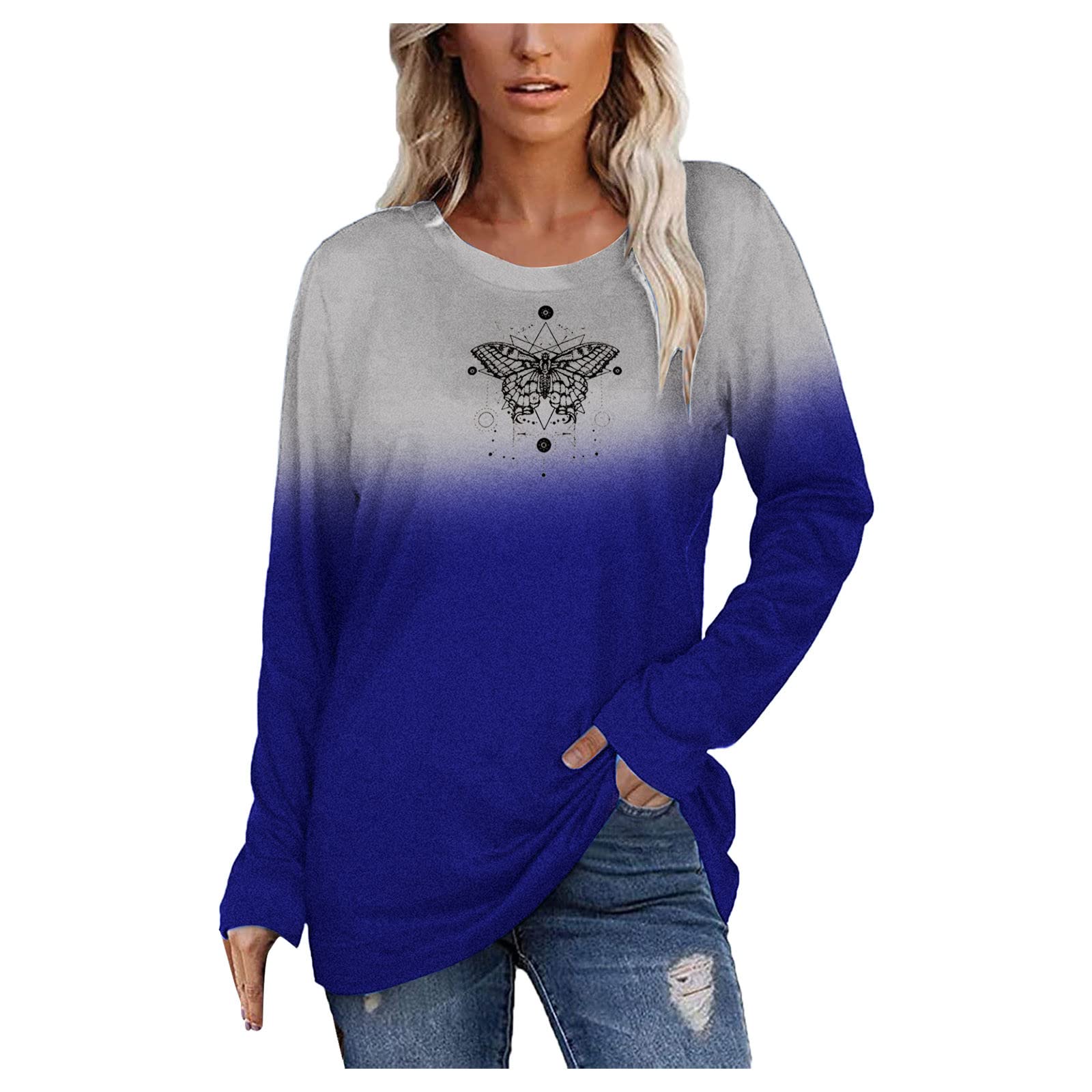 SNKSDGM Women's Plus Size Tie-Dye Printed Gradient Oversized Pullover T-Shirt - Soft Summer Casual Tee for Women, Perfect for Beach Outings, Music Festivals and Everyday Wear