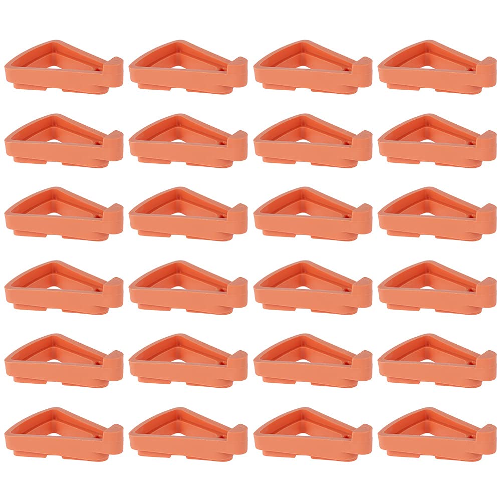 24pcs Invisible Low Profile Plant Pot Feet - Triangle Risers for Indoor & Outdoor Planters - Orange Flower Pot Stands for Better Drainage & Airflow - Perfect for Decks, Patios & Garden Use