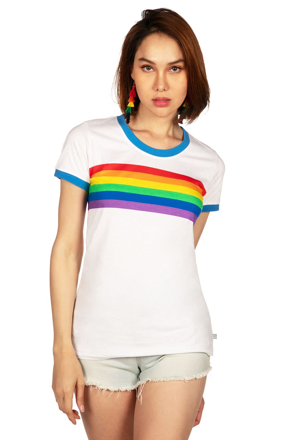Pride Rainbow T-Shirts for Women | LGBT Gay Pride Short Sleeve Shirts | Tipsy Elves Collection | Perfect for Pride Parades, Festivals & LGBTQ+ Events