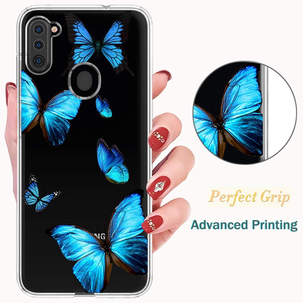 Samsung Galaxy A11 Case - Clear Soft TPU Shockproof Protective Phone Cover for Women & Girls (Butterfly Design) | Slim Fit, Anti-Scratch & Durable Protection for Everyday Use, Work & Travel