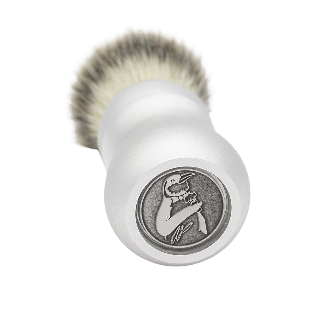 23mm Mühle STF Large Shaving Brush with AP Shave Co. Alumihandle - Raw Matte Finish for Layered Comfort - Perfect for Wet Shaving & Grooming Rituals
