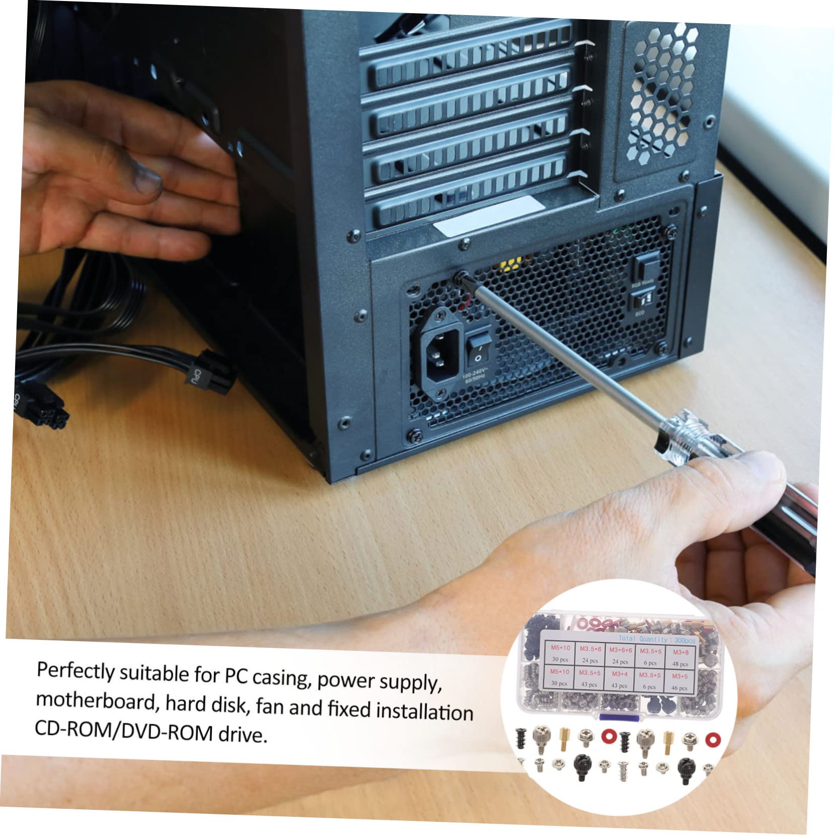 【Mikikit】1 Set Computer DIY Kit: Laptop Stands, Motherboard Screws, Fan Mounts, Standoffs, Countersunk Bolts & Small Screws for PC Building and Repair
