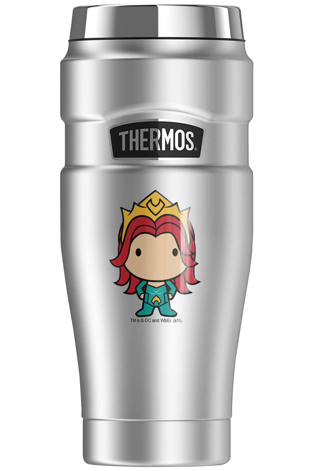 Aquaman Movie Mera Chibi Stainless Steel Travel Tumbler - 16oz Vacuum Insulated Double Wall Thermos Mug for Hot & Cold Drinks - Perfect for Office, Gym, Camping & Outdoor Adventures