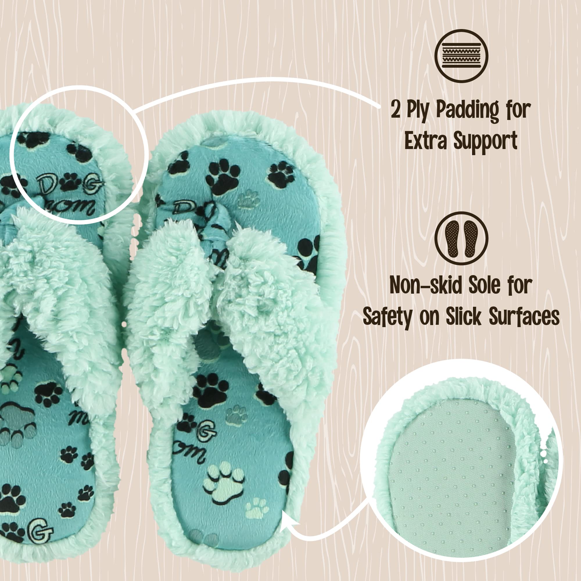 Cozy Women's Fuzzy Spa Flip-Flop Slippers - Soft Indoor/Outdoor House Shoes for Women & Girls - Perfect for Relaxation, Lounging & Spa Days