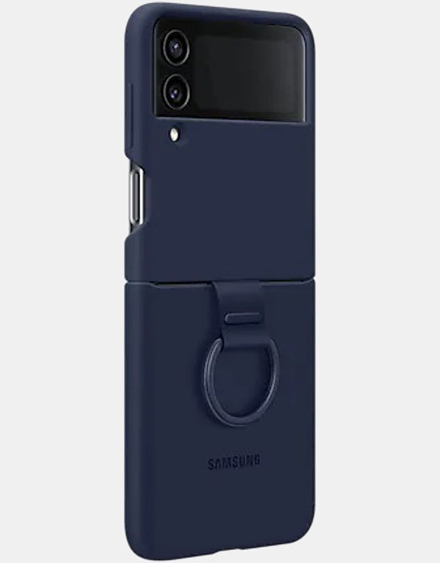 Samsung Galaxy Z Flip4 Silicone Case with Ring Holder - Protective Cover for Everyday Use, Travel & Hands-Free Viewing