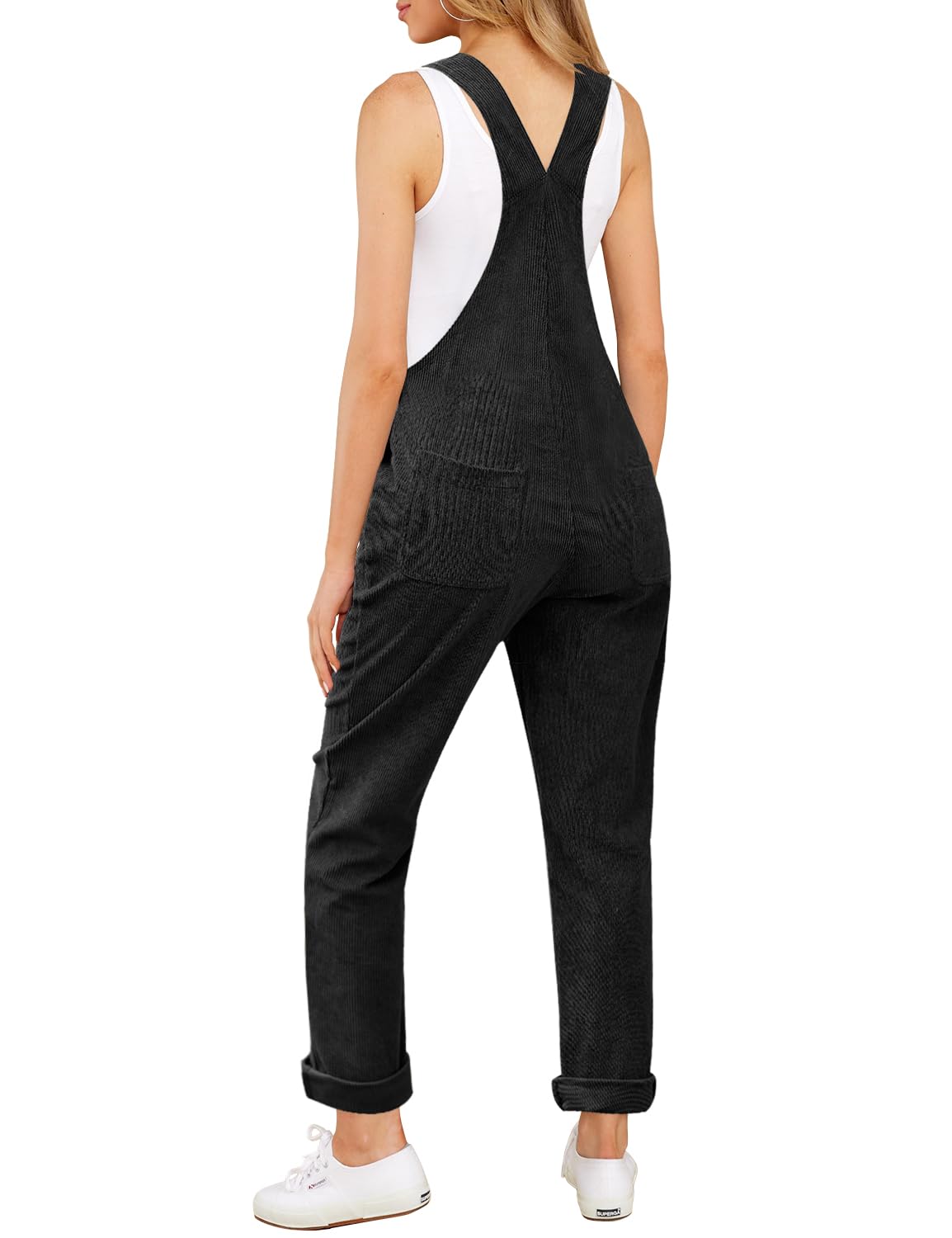 LookbookStore Women's Corduroy Overalls - Adjustable Straps Fashion Jumpsuit with Pockets | Casual Outfit for Fall, Workwear & Street Style
