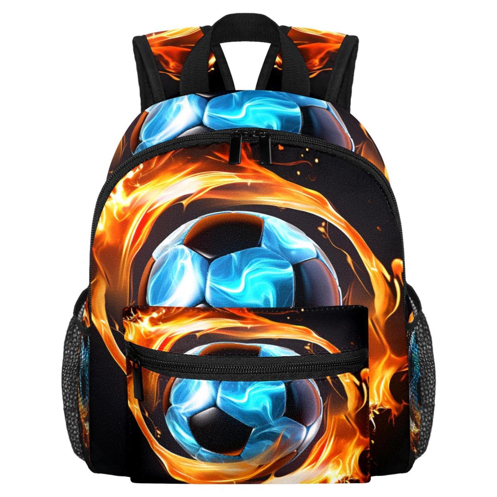 Best Travel Backpack for Women & Men - Lightweight Durable Hiking Backpack with Flaming Football Design - Perfect for Outdoor Adventures, Camping & Daily Commute