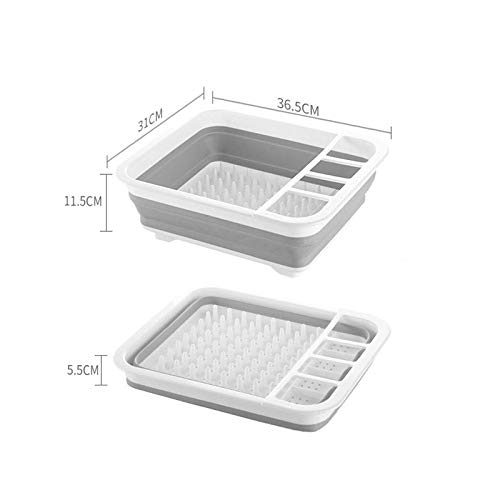 Arinda Collapsible Dish Drying Rack - Space Saving Kitchen Counter Organizer, Portable Dish Drainer for Plates, Bowls & Utensils - Perfect for Small Kitchens, Camping & RV Use