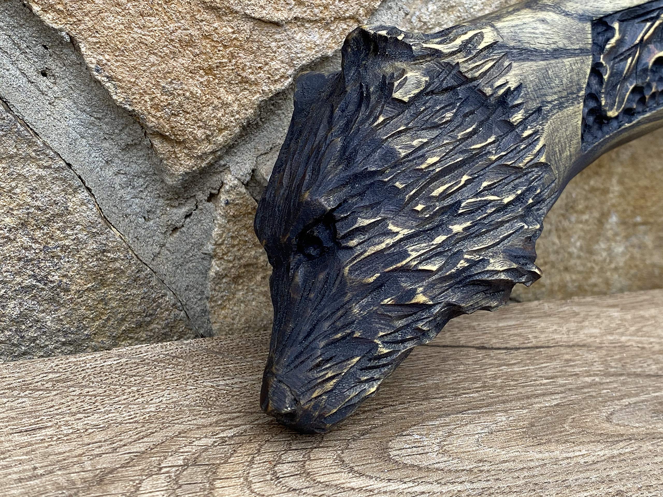 Handcrafted Wolf Head Axe - Unique Gift for Men, Christmas Present, Birthday Gift - Perfect for Outdoor Adventures, Camping & Survival Gear