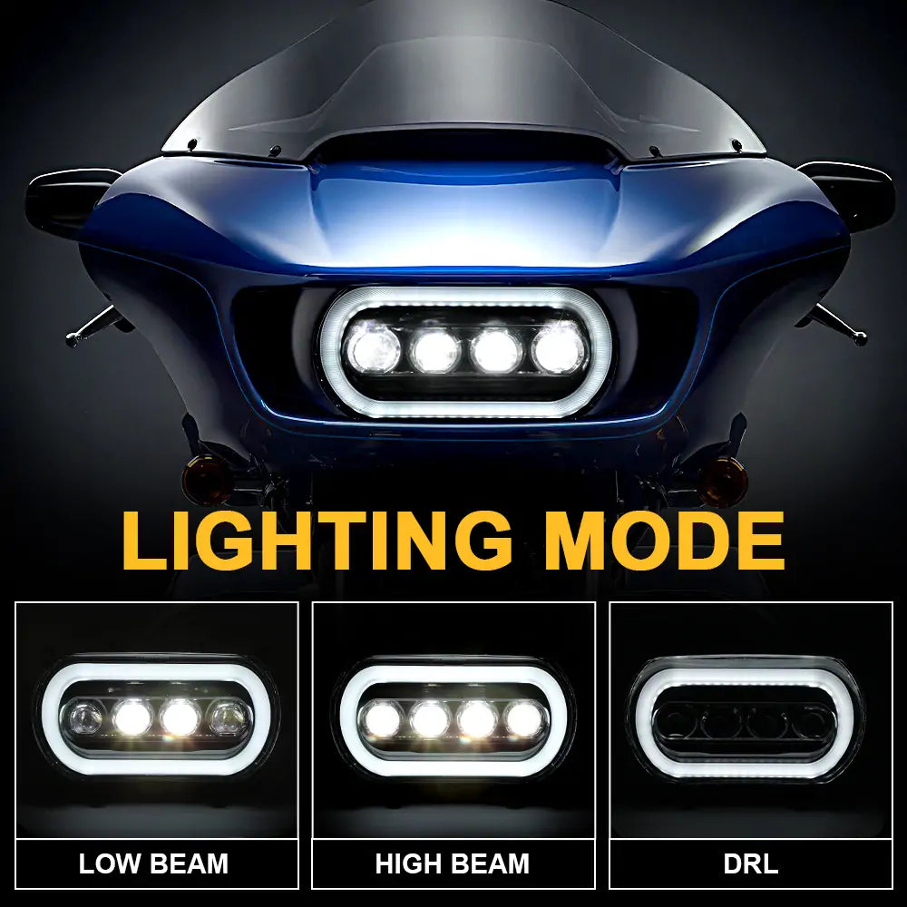 High-Performance LED Headlight for Harley Davidson Road Glide (2015 & Up) - Black - Upgrade Your Night Riding Safety & Visibility