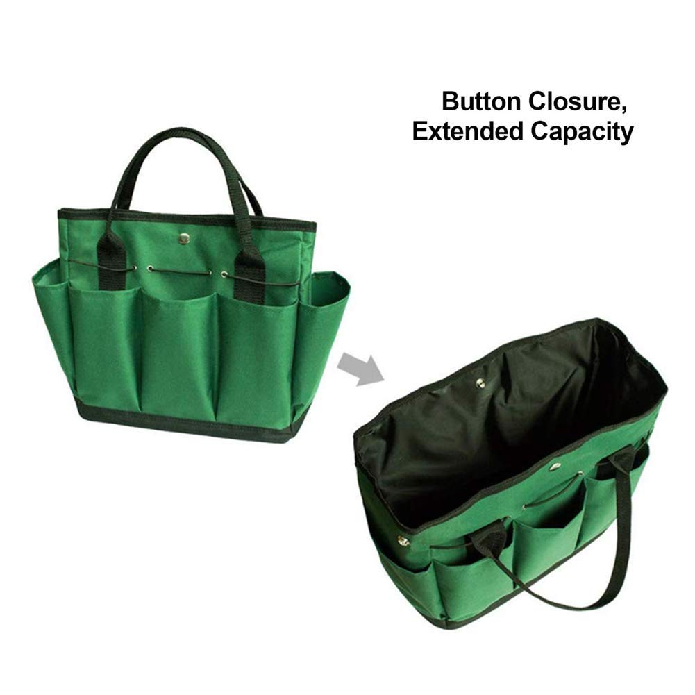 Heavy Duty Gardening Tool Tote Bag with 8 Pockets for Indoor & Outdoor Use