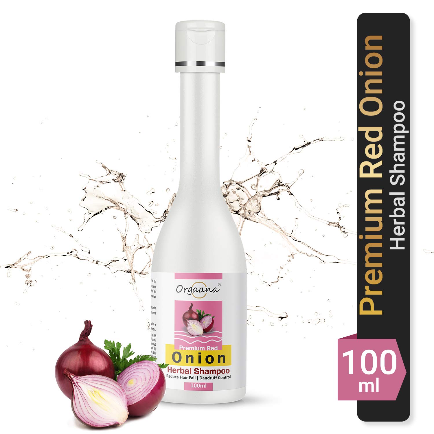Orgaana Natural Premium Onion Shampoo for Hair Growth & Hair Fall Control - Sulfate & Paraben Free with Pure Essential Oils - No Mineral Oil or Artificial Fragrance - 3.38 fl oz - Ideal for Men with Thinning Hair & Scalp Care