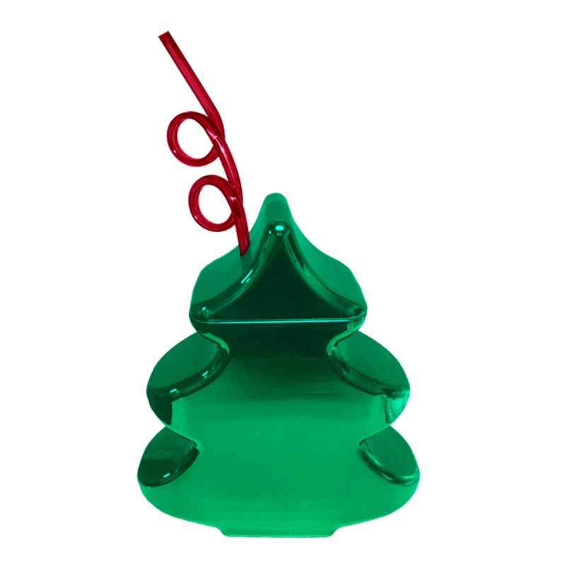 24oz Christmas Tree Novelty Cup with Lid & Straw - Insulated Tumbler for Holiday Drinks, Hot Cocoa, Coffee & Festive Parties