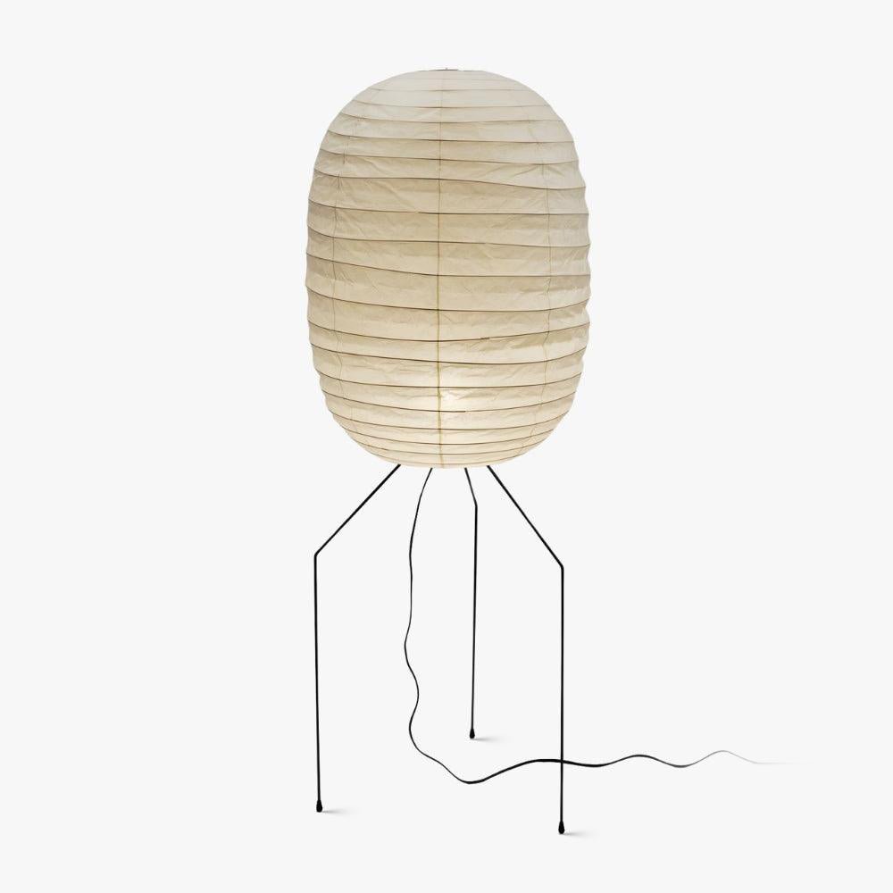 Ellipsa Rice Paper Lantern Floor Lamp - Modern Asian Style Lighting for Living Room, Bedroom & Patio Decor | Soft Ambient Light for Relaxation & Meditation Spaces