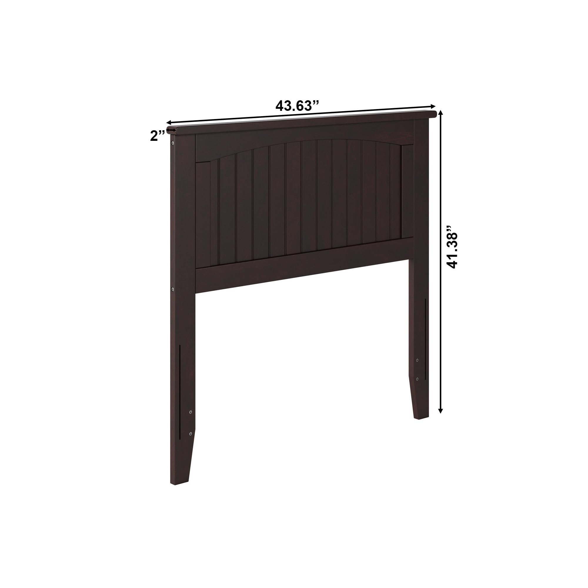 AFI Nantucket Twin Solid Wood Panel Headboard with USB Charging Ports - Espresso Brown Bed Frame for Coastal & Farmhouse Bedroom Decor