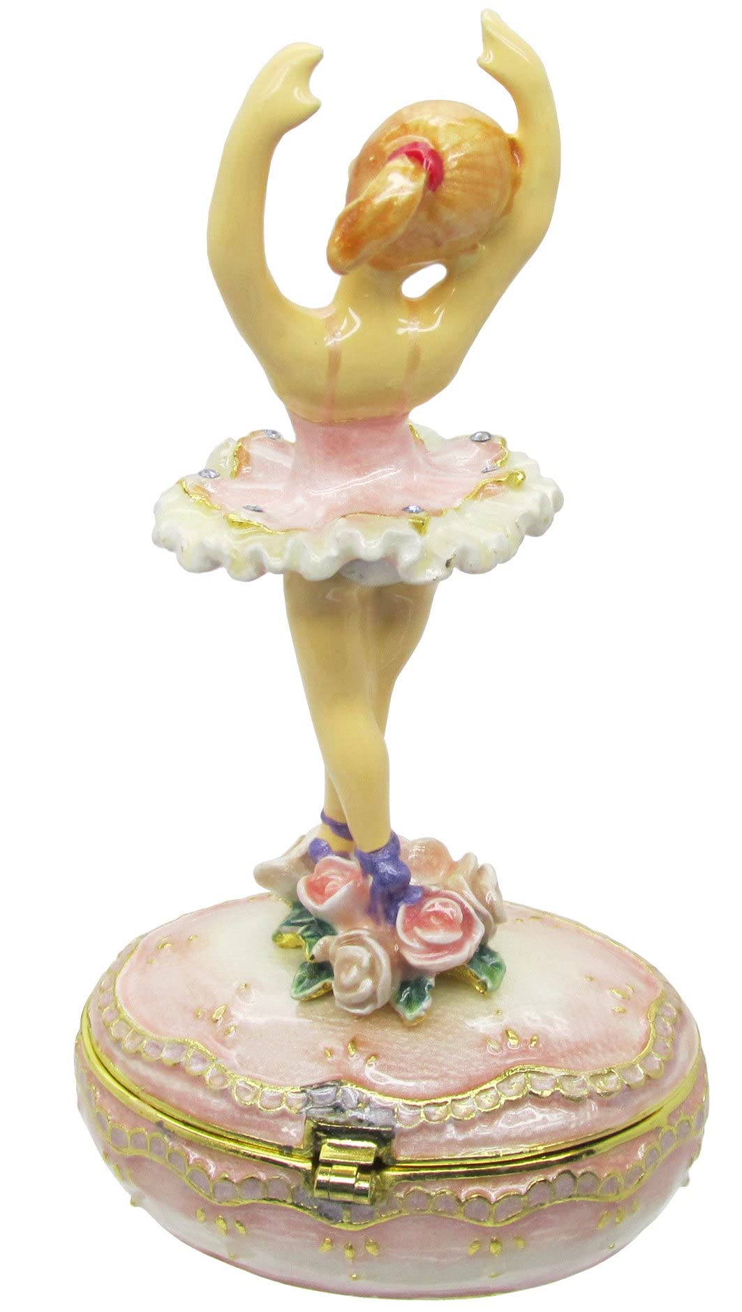 Elegant Ballerina Jeweled Trinket Box with Genuine Austrian Crystals - Perfect for Jewelry Storage, Gift Giving & Home Decor