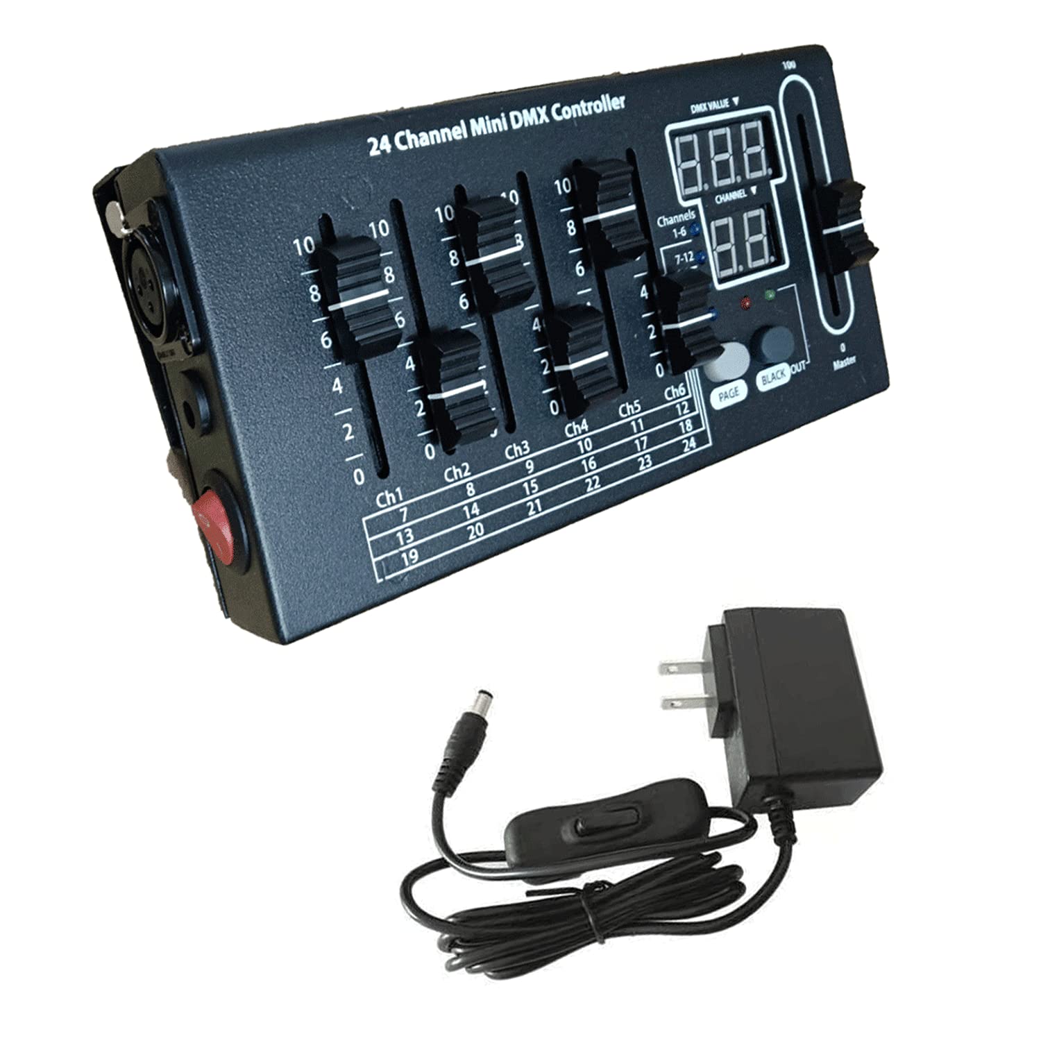 24-Channel DMX Lighting Controller for DJ Lights - Portable DMX Console for Stage, Party & Bar Shows - Mini DMX Light Controller for Professional DJ Equipment & Events