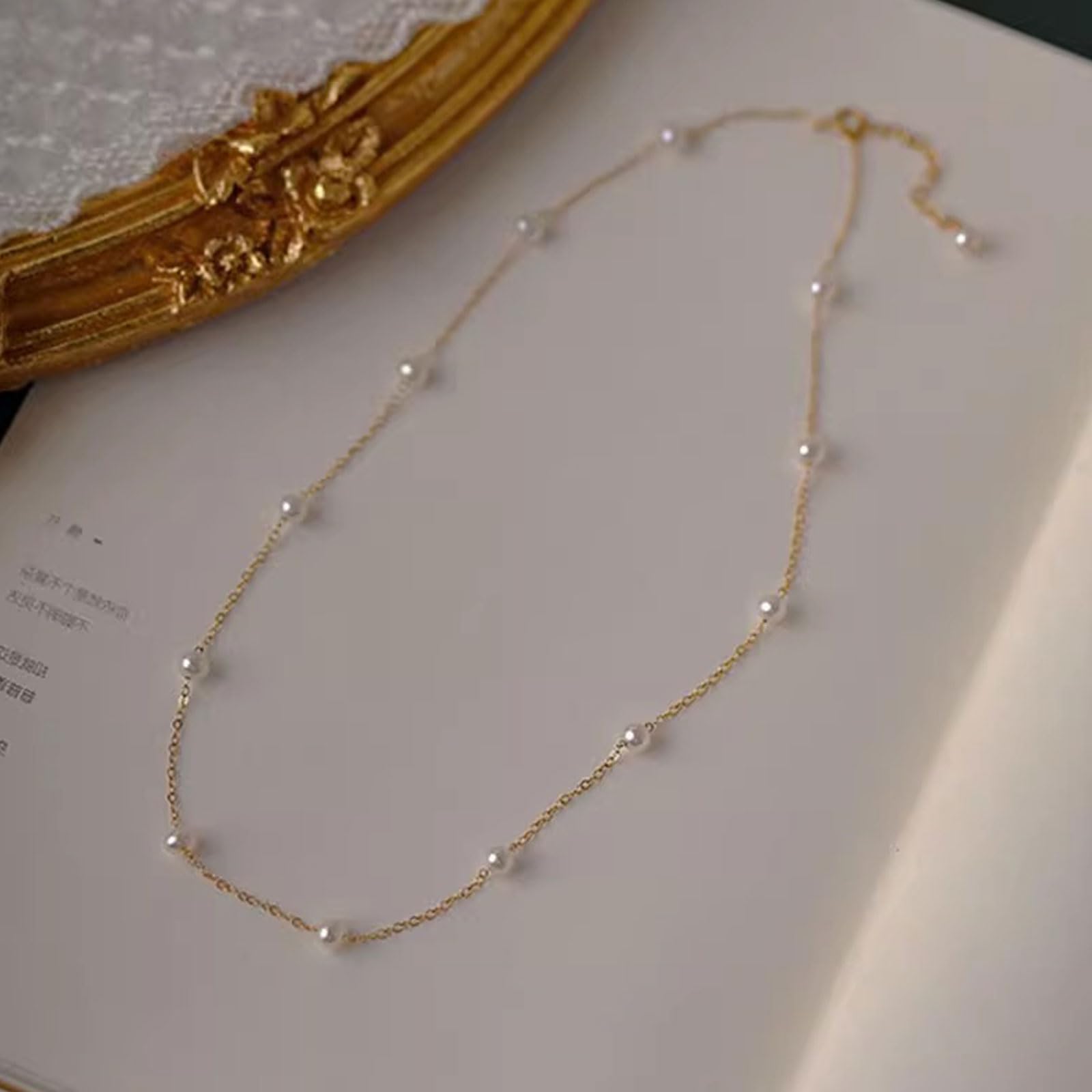 Elegant Pearl Choker Necklace for Women - Dainty Gold Layered Pearl Jewelry, Handmade Prom & Wedding Accessories | Perfect for Parties, Gifts, and Special Occasions