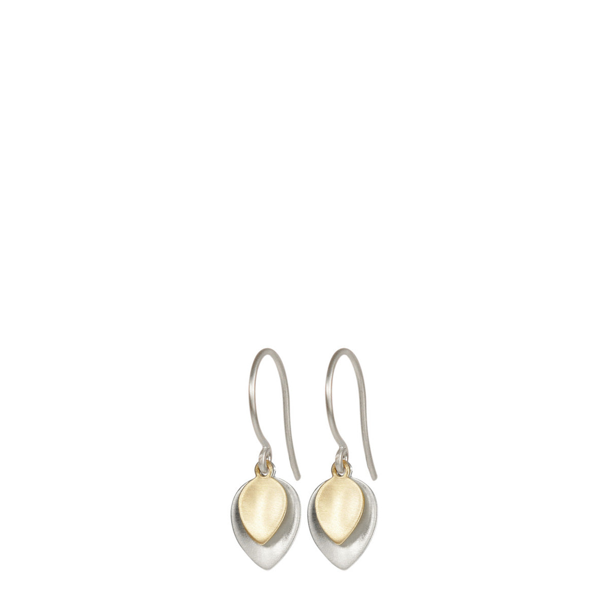 Sterling Silver & 10K Gold Small Double Lotus Petal Earrings - Dainty Floral Jewelry for Women, Gift for Her - Perfect for Weddings, Parties & Everyday Wear