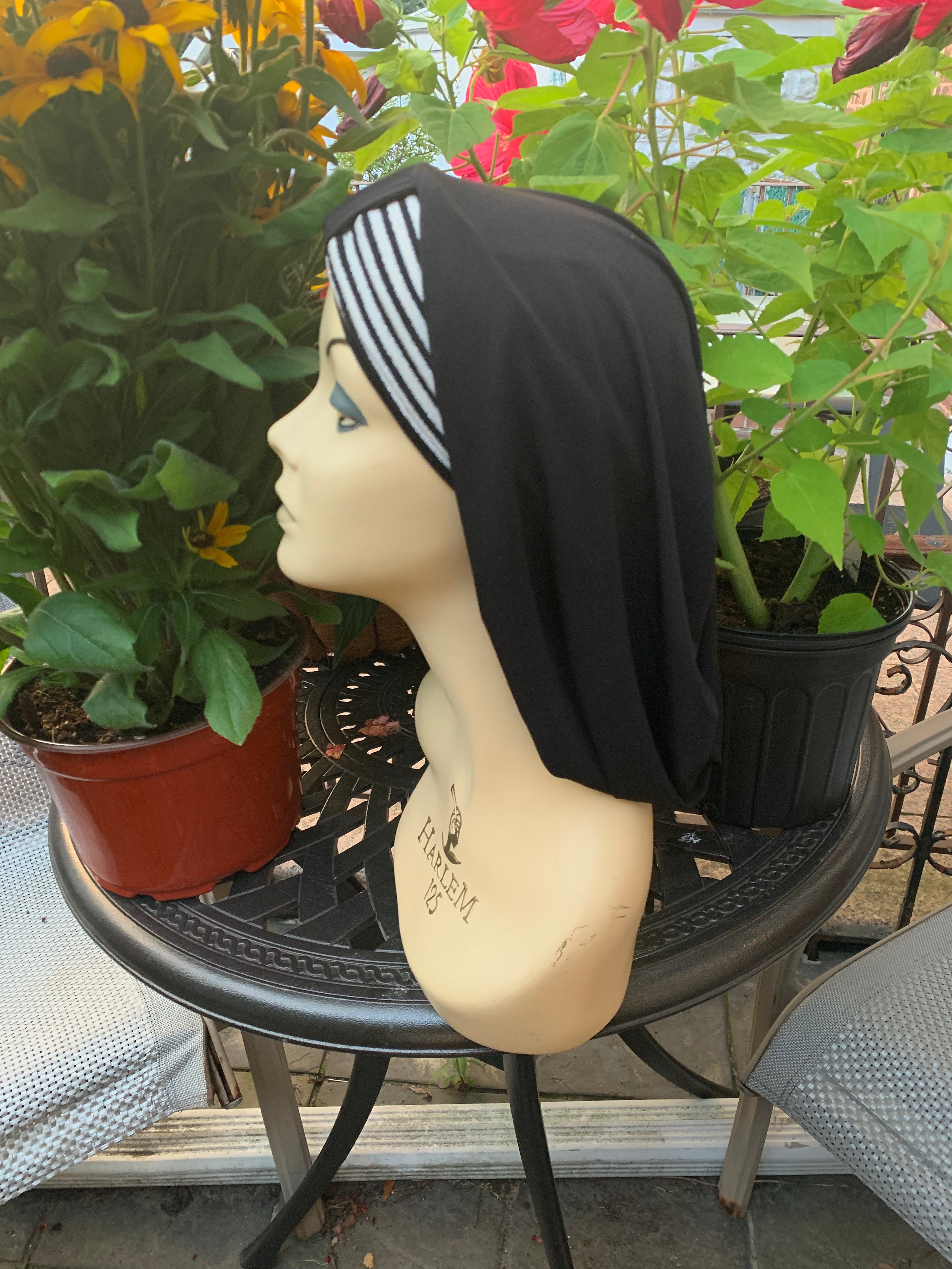 Black Turban Snood Headwrap - Stylish & Versatile Hair Cover for Women - Perfect for Yoga, Workouts, and Everyday Fashion