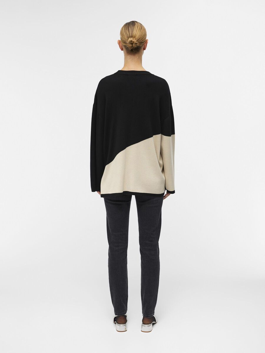 Essie Block Knit Jumper Women's Chunky Cable Knit Sweater - Black Winter Pullover for Casual Outfits & Cozy Home Wear