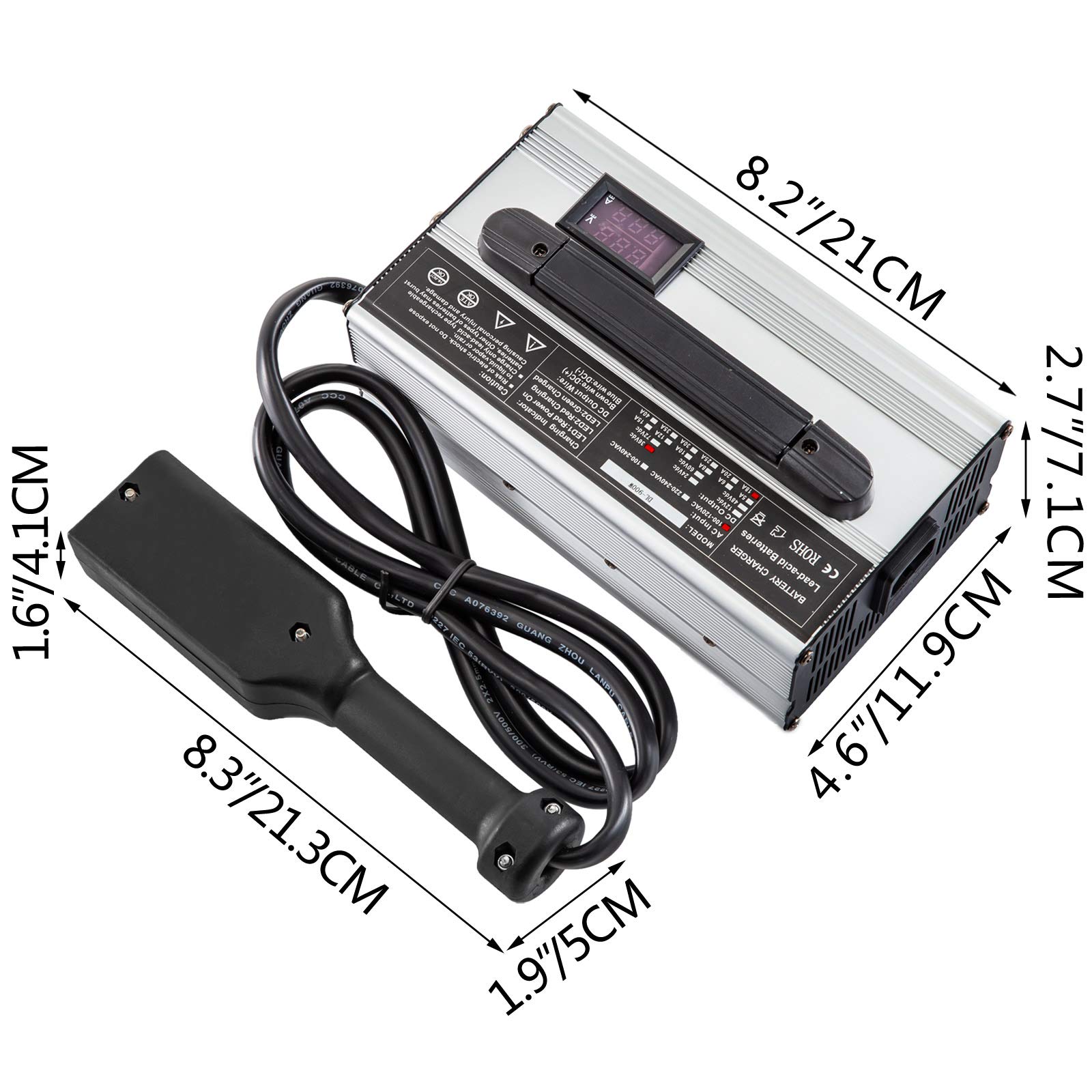 BestEquip 36V 18A Golf Cart Battery Charger with Connector Plug - Compatible with Club Car, EZ Go & Yamaha Carts - LED Status Light for Easy Monitoring - Perfect for Home, Golf Course & RV Use