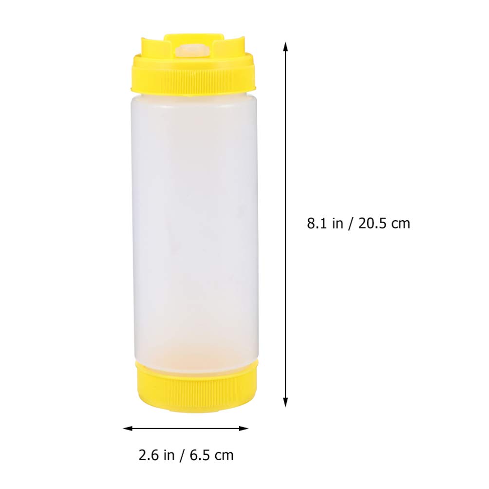 Hemoton 2-Pack Dual-Head Squeeze Bottles for Sauces, Condiments, Jam & Ketchup - BPA-Free Kitchen Storage & Dispensing Bottles - Perfect for BBQ, Salad Dressing, Pancake Syrup & Baking Decorations